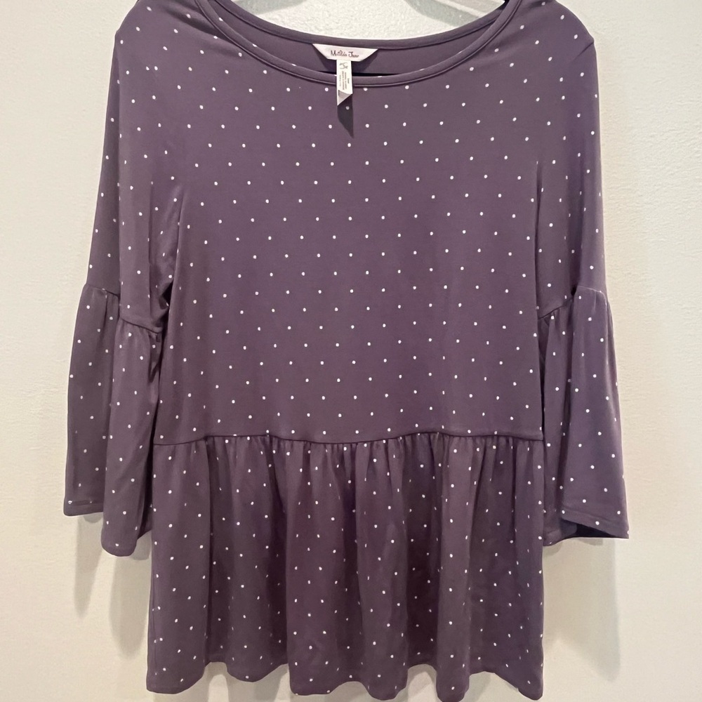 Matilda Jane Purple Tunic with Ruffled 3/4 Sleeves